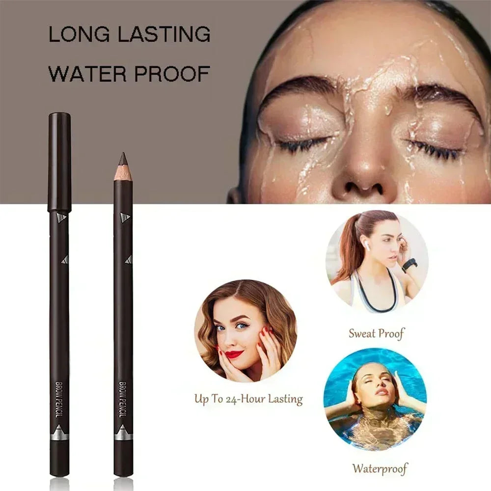 Waterproof Eyebrow Pencil Set 6/12 Pcs – Natural Black & Brown
