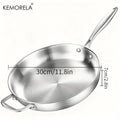KEMORELA 30cm 316 Stainless Steel Non-Stick Wok Pan