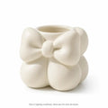 Cute Bow Ceramic Makeup Brush & Pen Organizer Cup – White