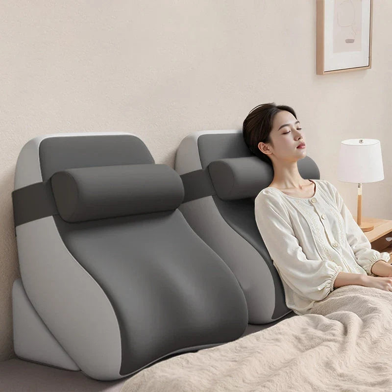 XL Ergonomic Reading Pillow – Memory Foam Wedge & Side Pockets