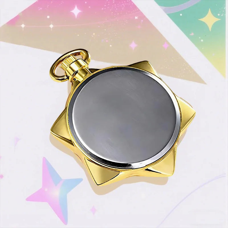 Sailor Moon Crystal Star Hexagonal Quartz Pocket Watch Necklace