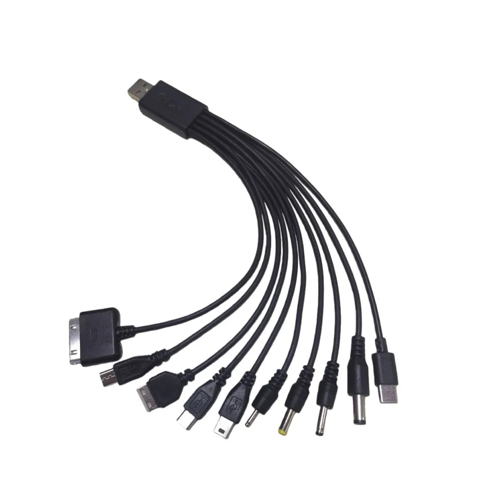 10-in-1 Universal USB Charging Cable with Multi Adapter Plugs