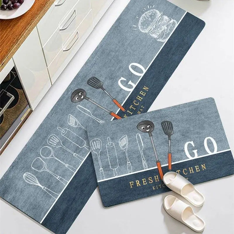 40x120cm Absorbent Velvet Bath Rug Non Slip Long Kitchen Mat Crystal
