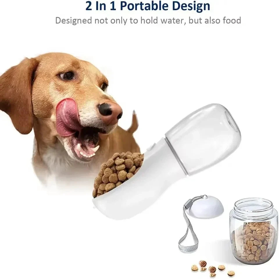 2-in-1 Portable Pet Water Bottle & Food Container | Travel