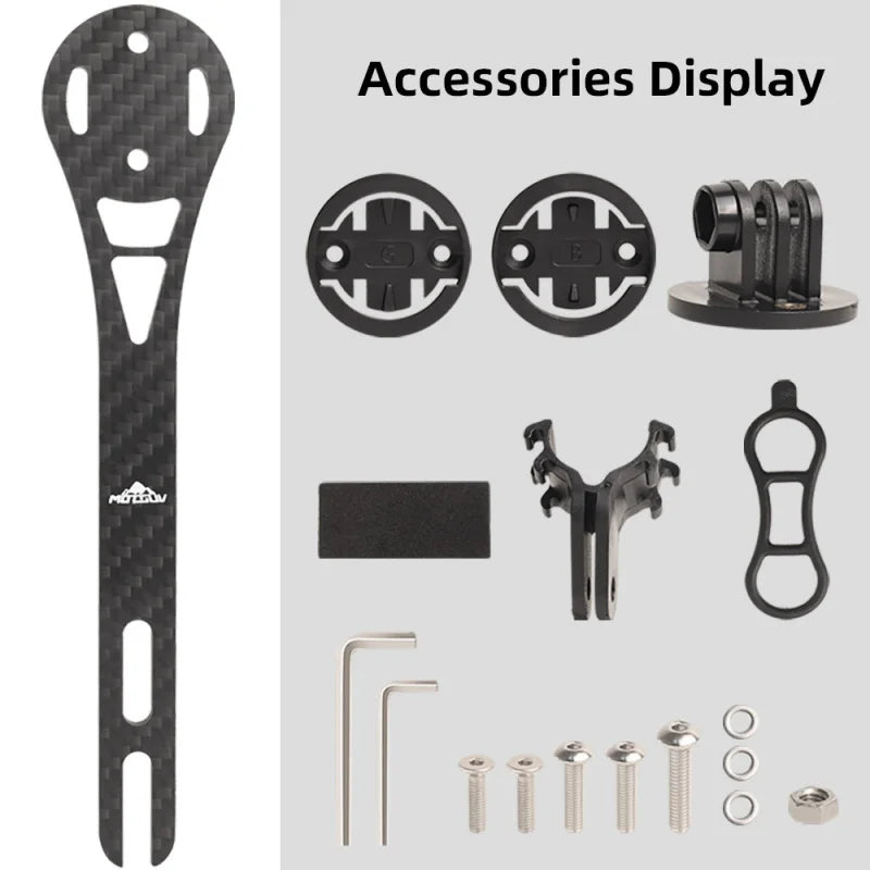 Carbon Fiber Bike Computer Mount Integrated Bracket for Garmin