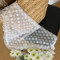 Elegant Lace Triangle Scarf – Floral White Bandana for Women