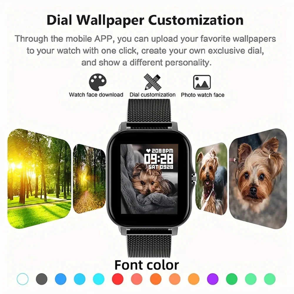 Smart Watch 1.44" Bluetooth Call Fitness Tracker for Men Women