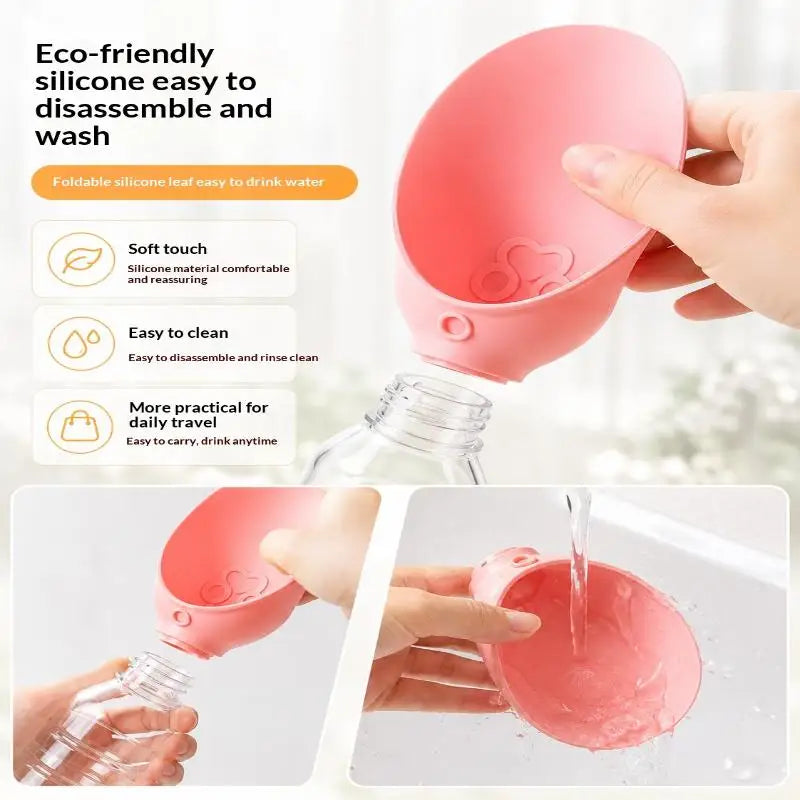 Portable Dog Water Bottle with Foldable Silicone Bowl – BPA-Free