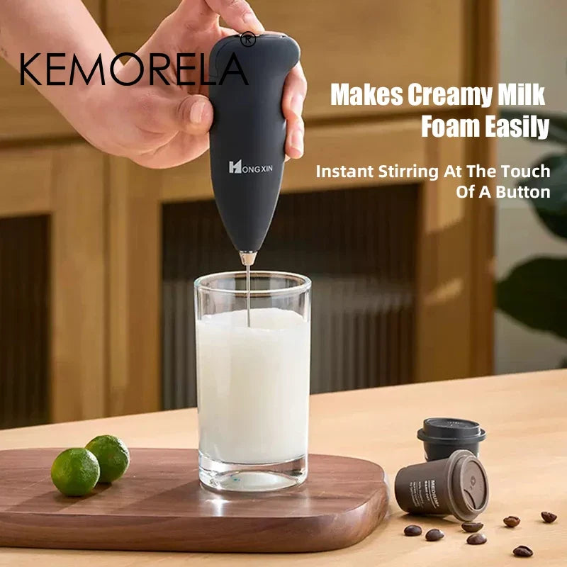 KEMORELA Mini Electric Milk Frother – Handheld Coffee Whisk