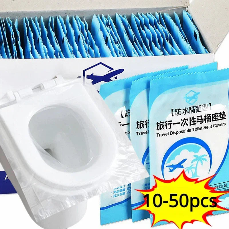 Disposable Toilet Seat Covers – Portable Travel Pack 10–50 pcs