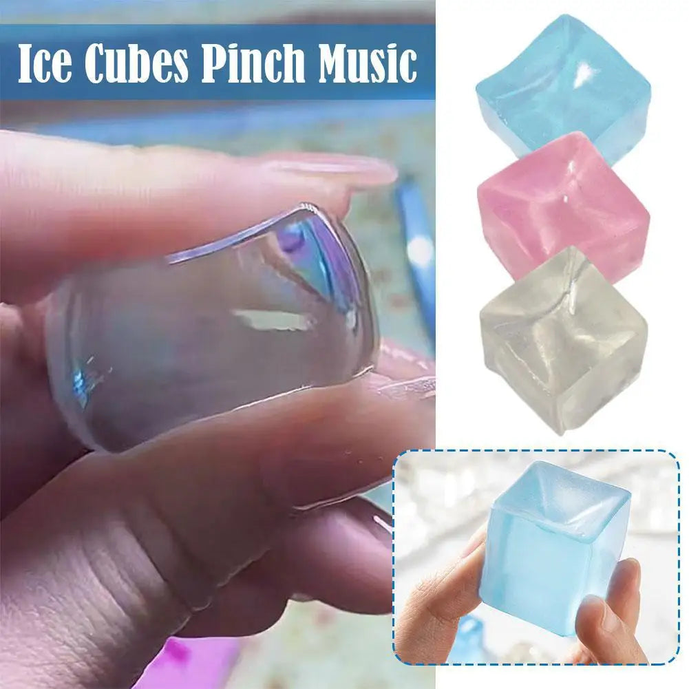 Ice Cube Squishy Fidget Toy | Clear Squeeze Stress Ball – TPR
