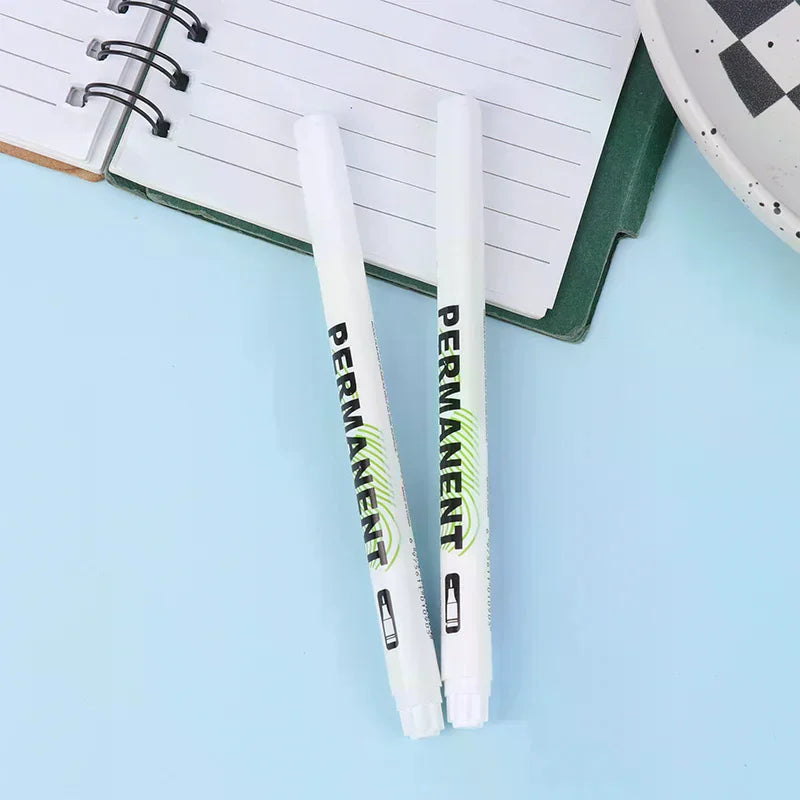 White Permanent Marker Pens Deep Hole Wood Rock Plastic Leather Glass