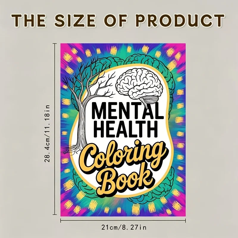 28 Page Mental Health Coloring Book Adults Inspirational Mindfulness