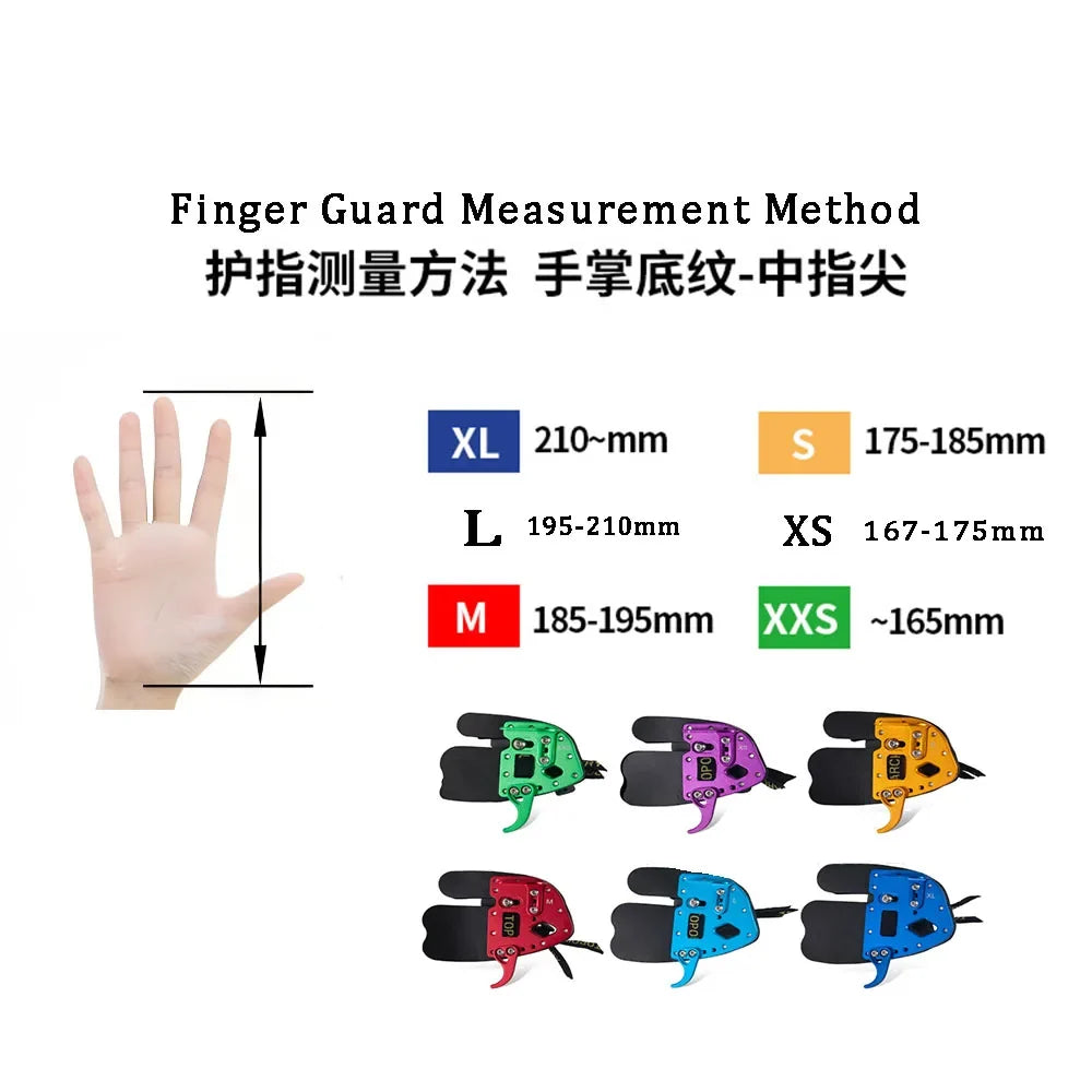 Leather Aluminum Archery Finger Guard Right Handed Reverse Bow