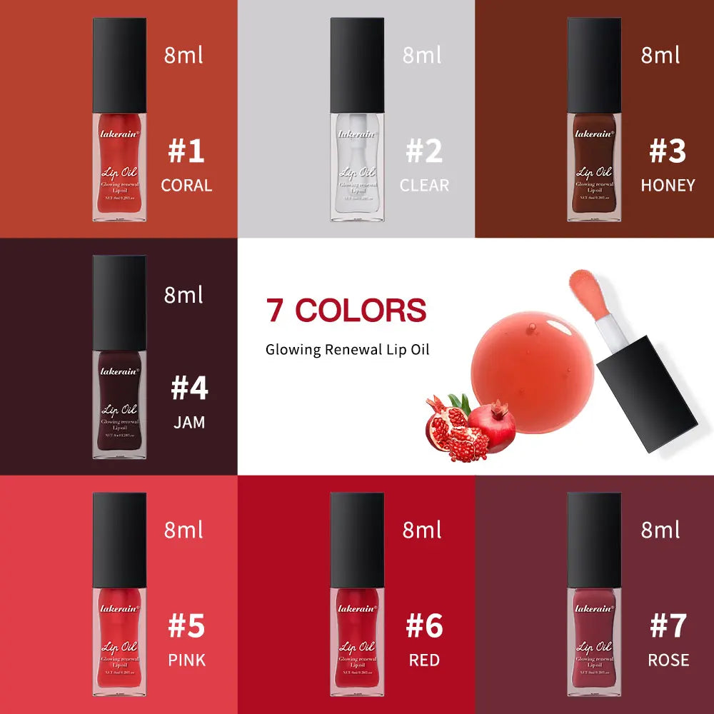 Lakerain Tinted Lip Oil – Hydrating Mirror Gloss | 7 Shades