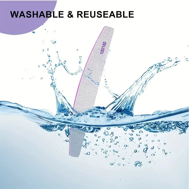 SHIBO Nail File Buffer Set – 100/180 Grit Double-Sided Emery Board