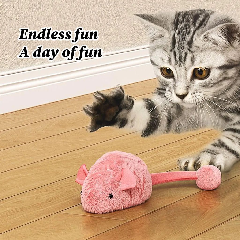 Interactive Plush Mouse Cat Toy – Sound & Glow Kitten Toy