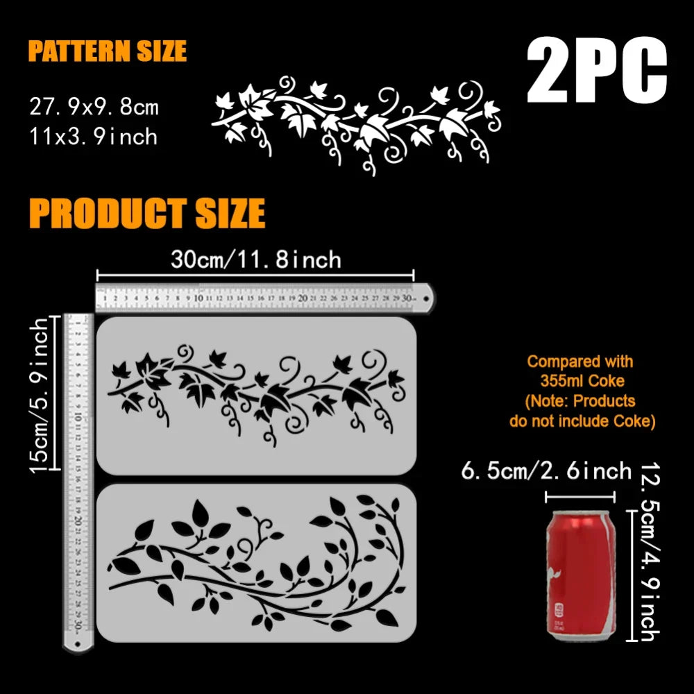 2-Pack Tree of Life Stencils – Man, Woman & Bird Branch Design
