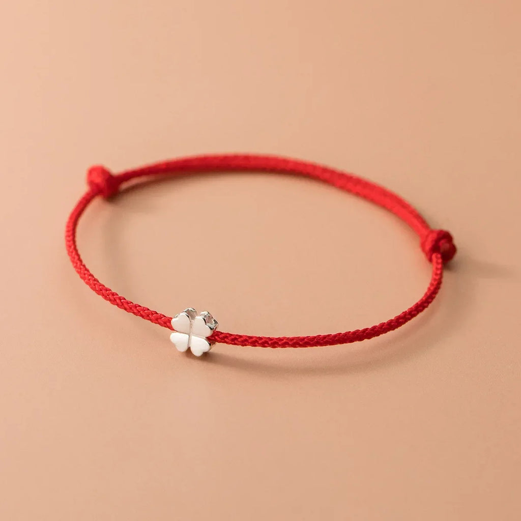 S925 Sterling Silver Flower Clover Charm Bracelet for Women
