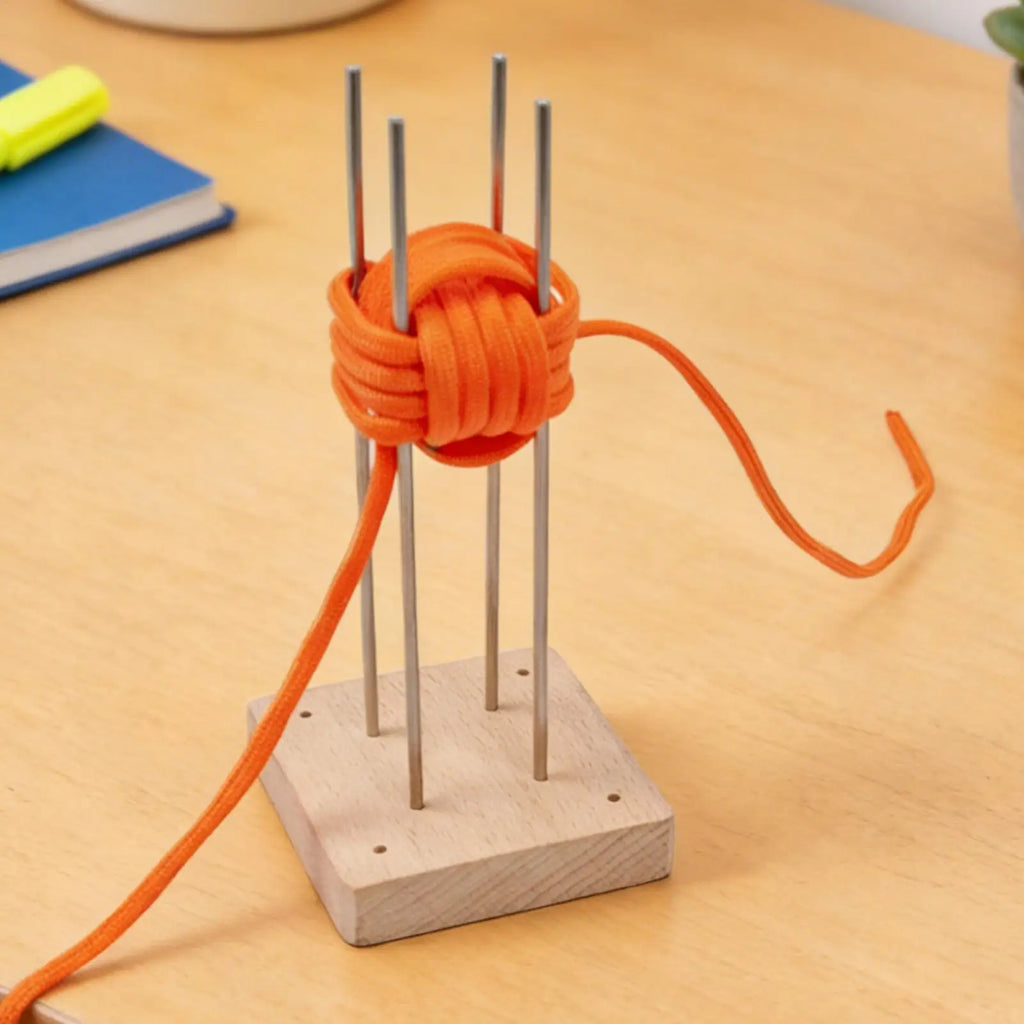 Monkey Fist Jig – Wooden Paracord Knot Tool with Steel Pins