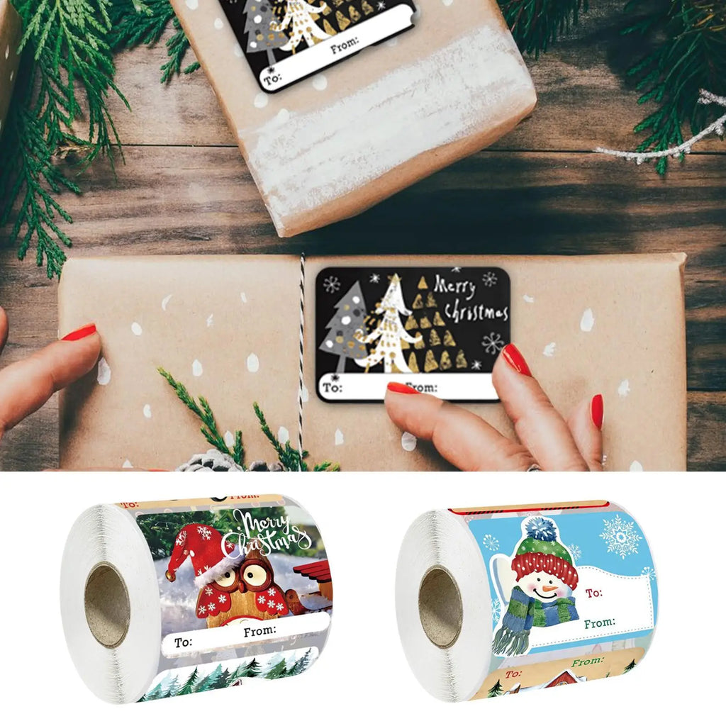 250pcs Christmas Stickers Self-Adhesive Festive Decals for Gifts