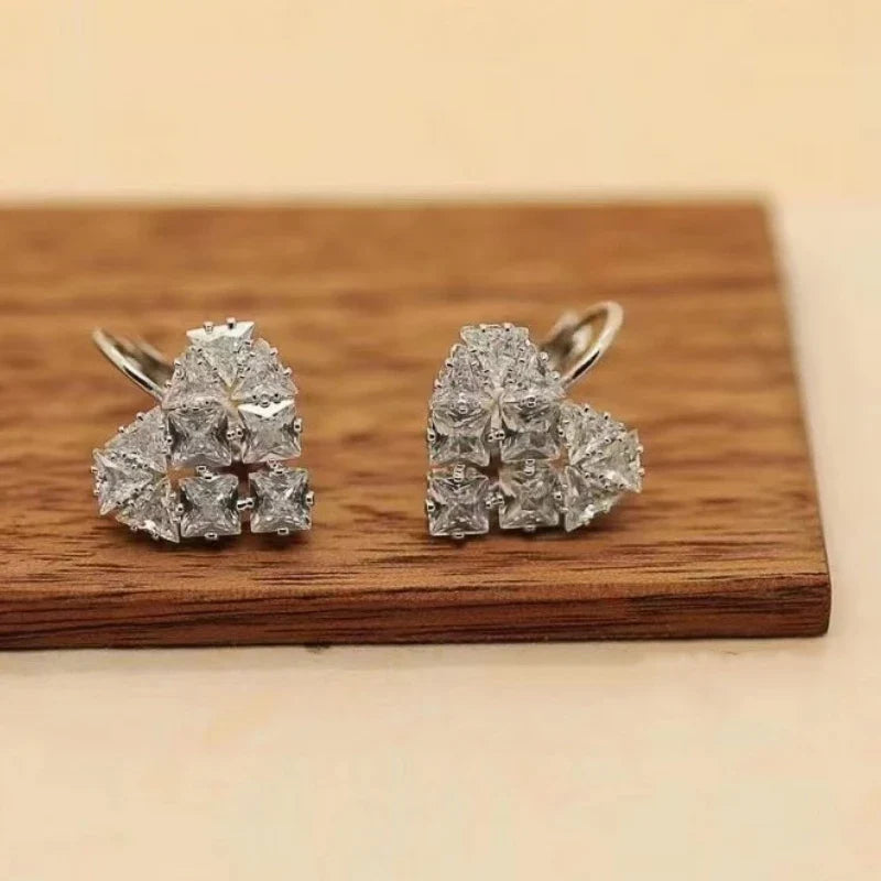 Huitan Heart Drop Earrings – Cubic Zirconia Women's Jewelry