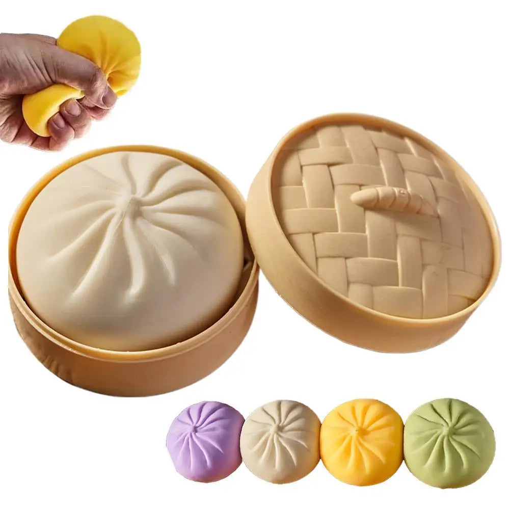 Dumpling Squishy Squeeze Toy – Colorful Soft TPR Fidget Ball