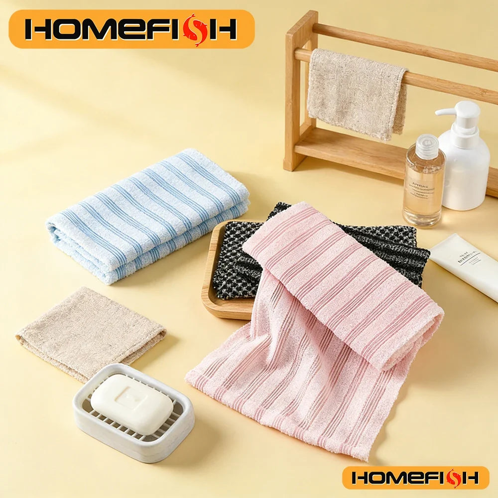 Nylon Exfoliating Bath Towel & Back Scrub Brush Set