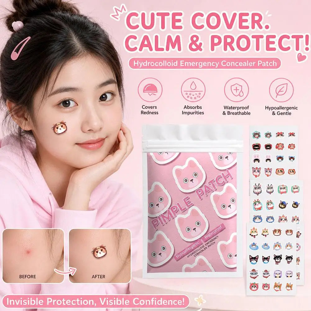 Cute Cat Pimple Patches Cartoon Acne Spot Covering Stickers