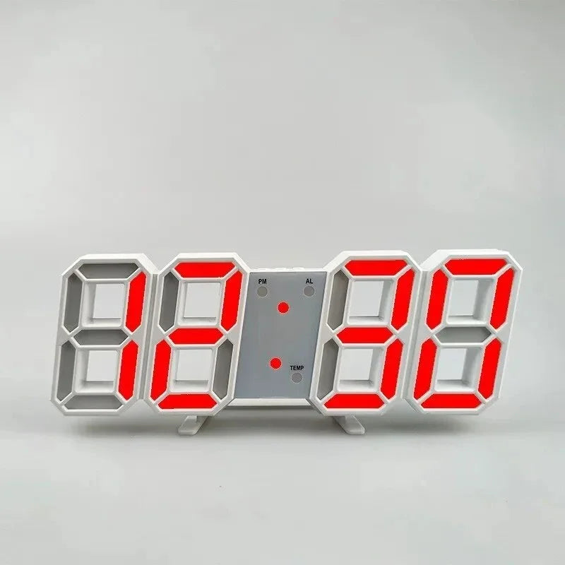 3D LED Digital Wall Clock – Alarm, Calendar & Timer