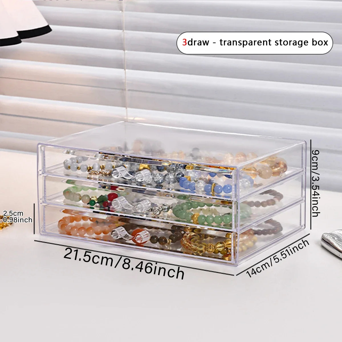 Desktop Transparent Stackable Acrylic Bead Storage Box Drawer