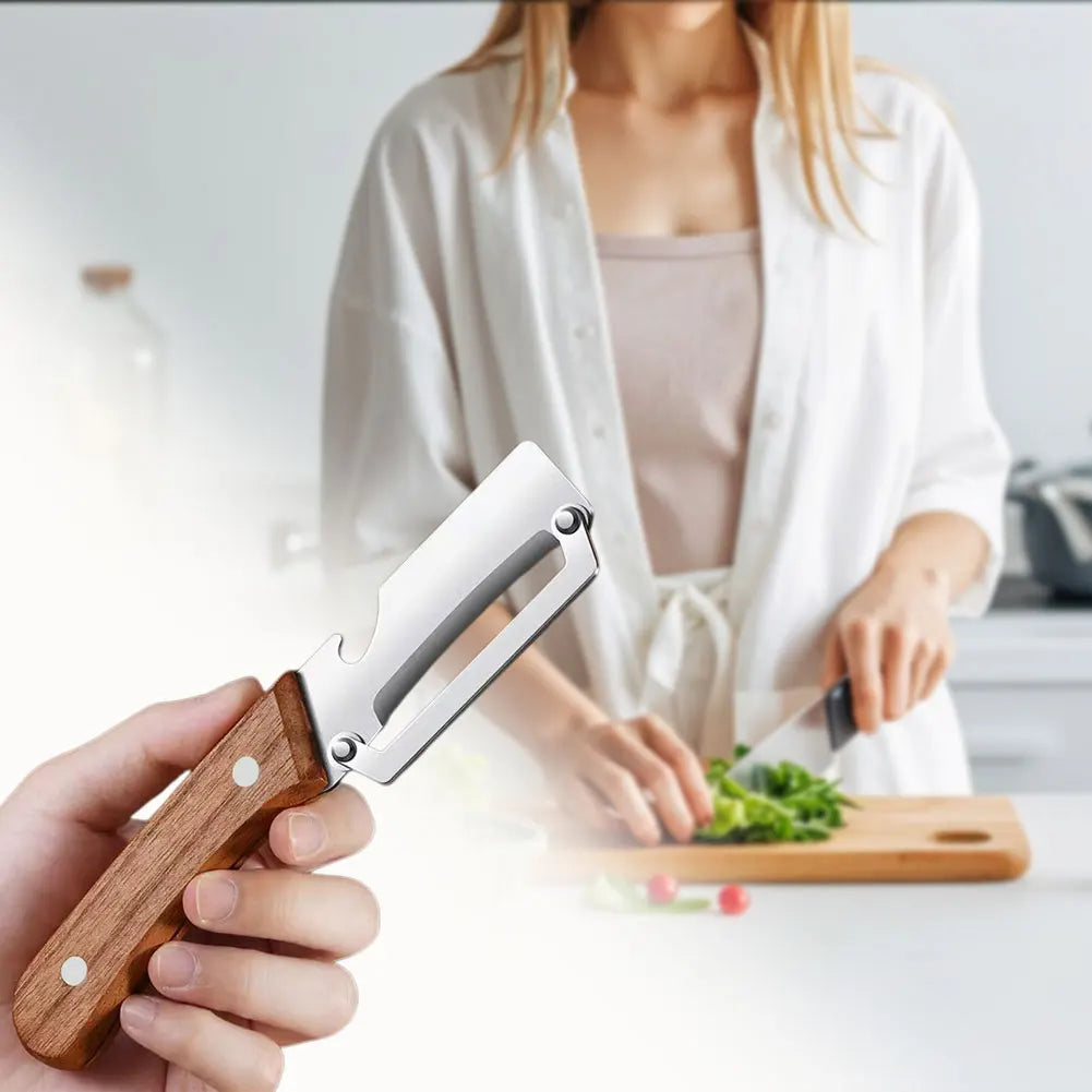 Stainless Steel Fruit & Vegetable Peeler | Wooden Handle
