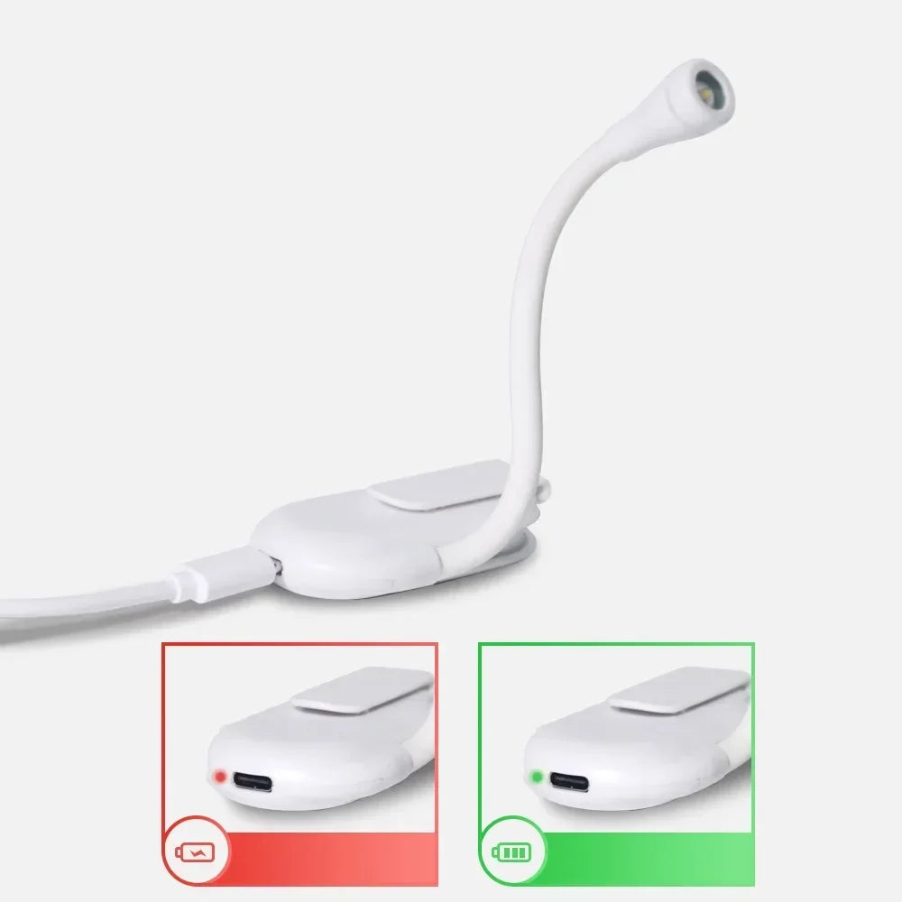 USB Rechargeable LED Book Light – 3 Colors & Dimming