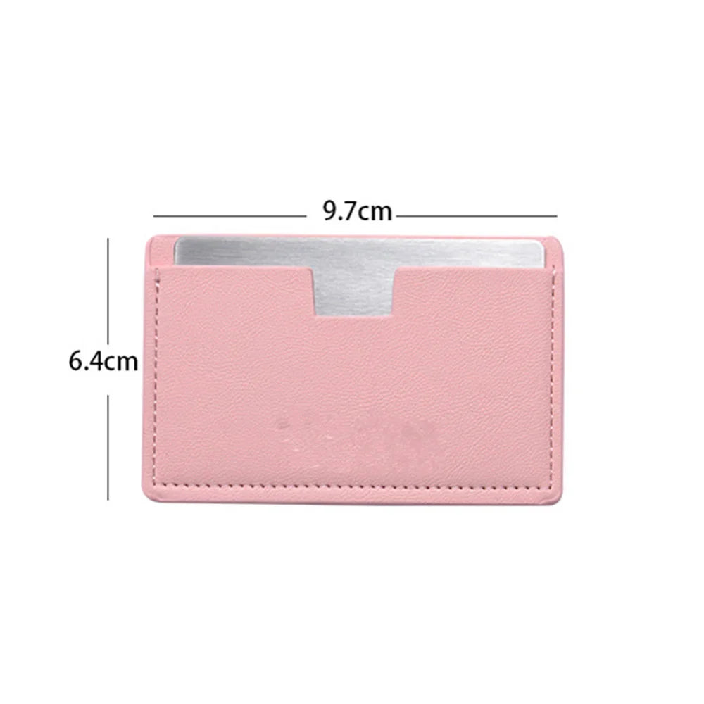 Shatterproof Pocket Makeup Mirror – PU Leather Card Size