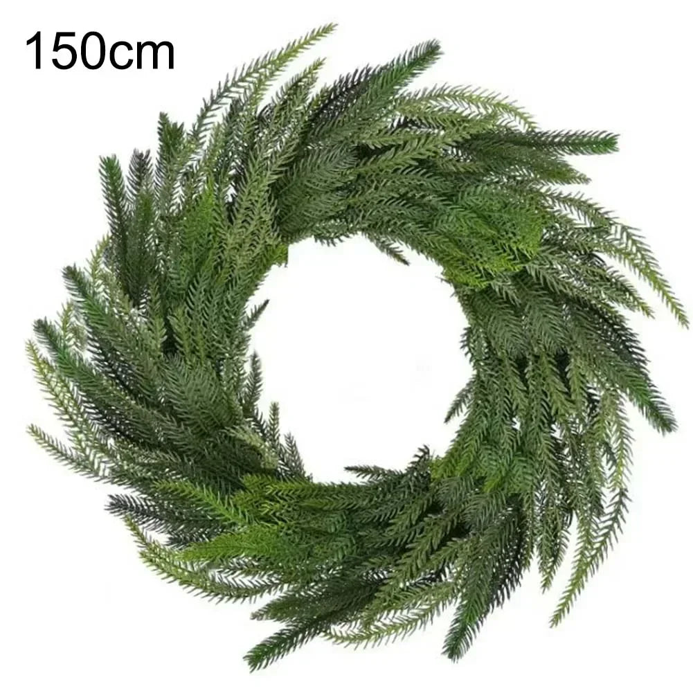 Christmas Norfolk Pine Garland – 4.92 ft Realistic PE Greenery