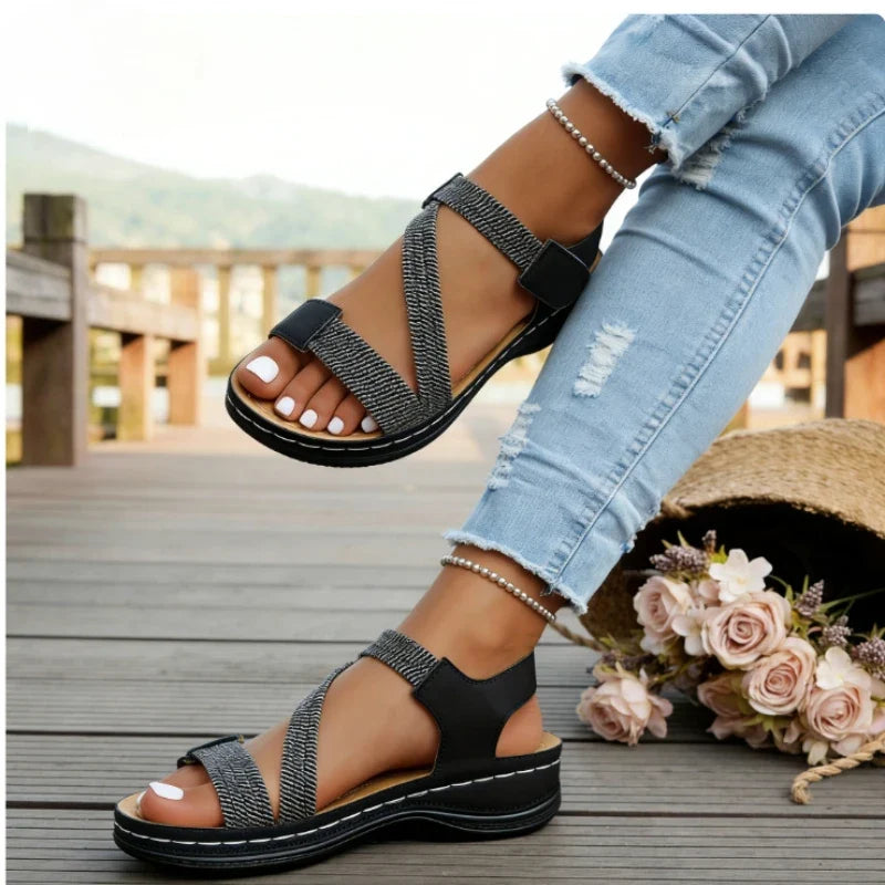 Women's Wedge Sandals – Open Toe Retro Platform Beach Shoes