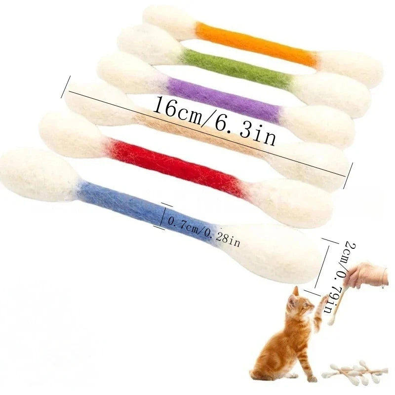 Cotton Swab Catnip Toy 6-Pack | Kitten Biting & Teeth Cleaning