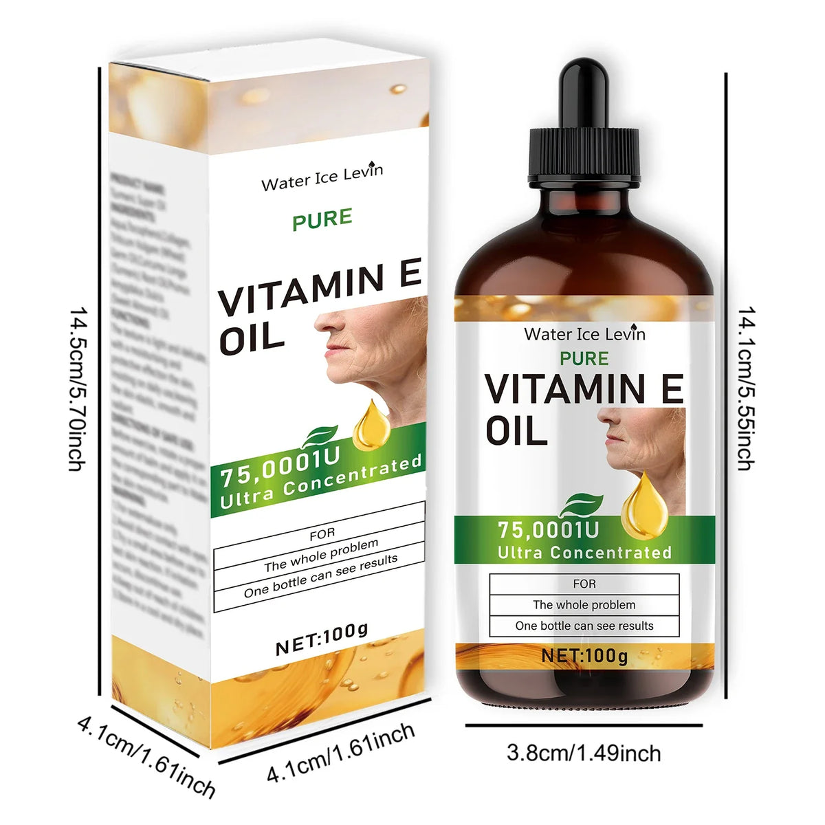 100ml Vitamin E Oil – Face, Body, Hair, Nail & Massage Care