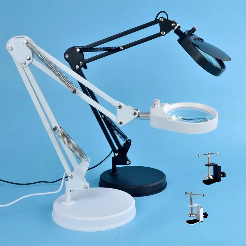 LED Magnifying Glass with Cantilever Bracket | 3-Color Lighting