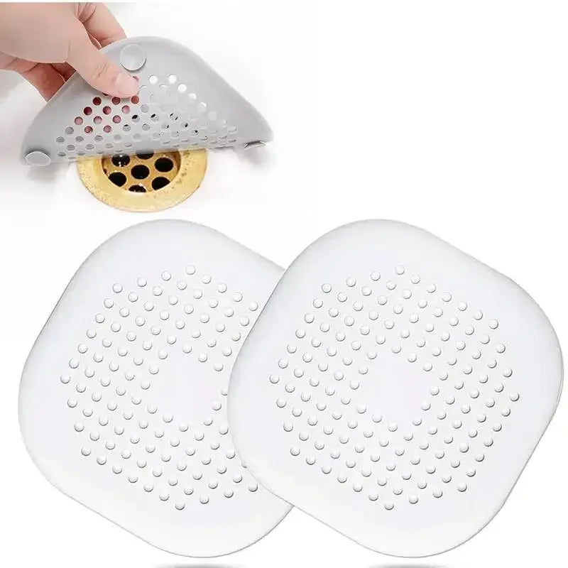 Silicone Square Shower Drain Cover & Sink Strainer 2-Pack