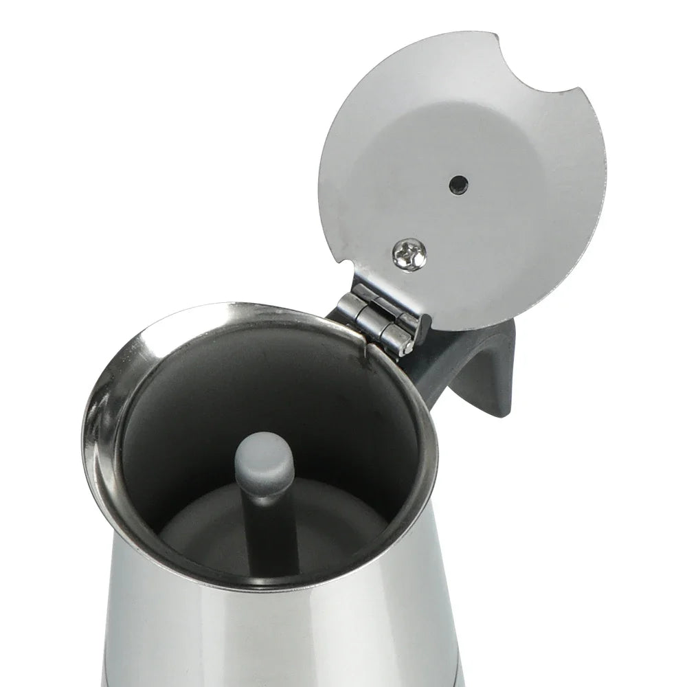 Stainless Steel Moka Pot – Stovetop Espresso Maker 2–9 Cup