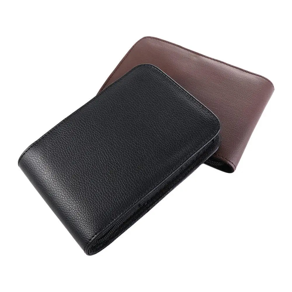 Faux Leather Zipper Pen Case – 12-Pen Organizer Holder