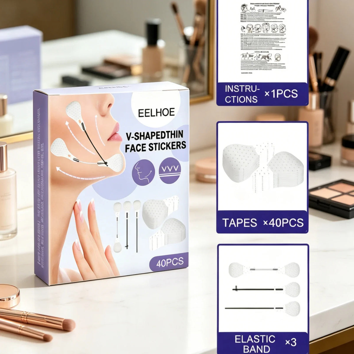 EELHOE Face Lifting Stickers – V-Shape Skin Tightening 40 PCS