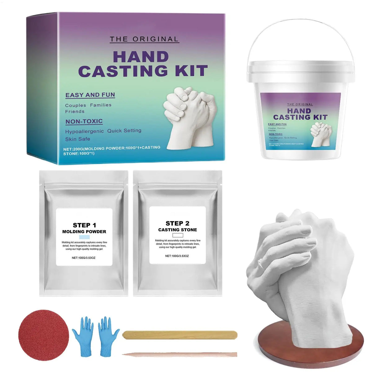 DIY Hand Casting Kit – Couples & Family Plaster Mold Keepsake