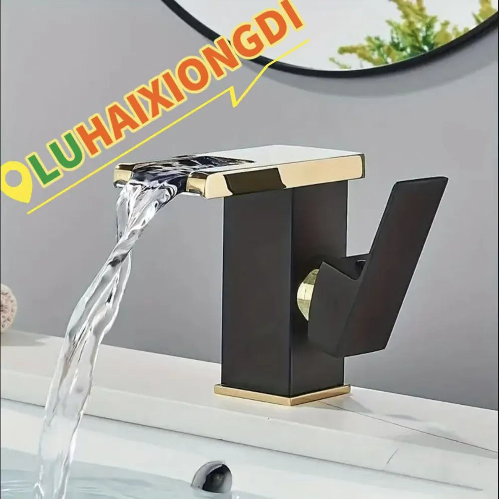 Thermal Color-Changing Waterfall Bathroom Faucet | Dual Handle