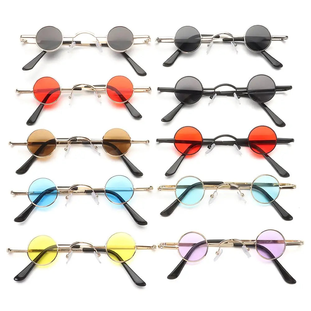 Small Round Sunglasses UV400 Metal Frame – Unisex Hip Hop Shades