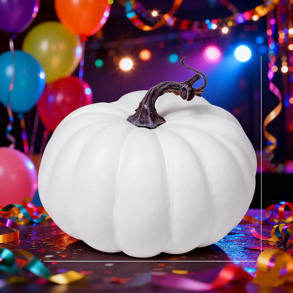 Artificial Decorative Pumpkins 17cm – Orange & White Fall Decor