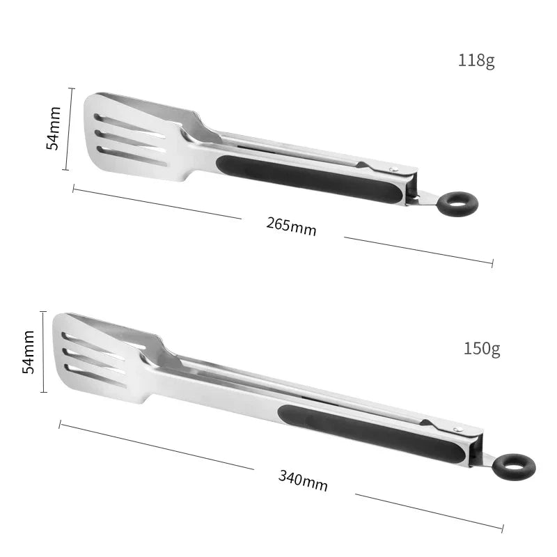 Stainless Steel Kitchen Tongs Set – BBQ, Baking & Grilling