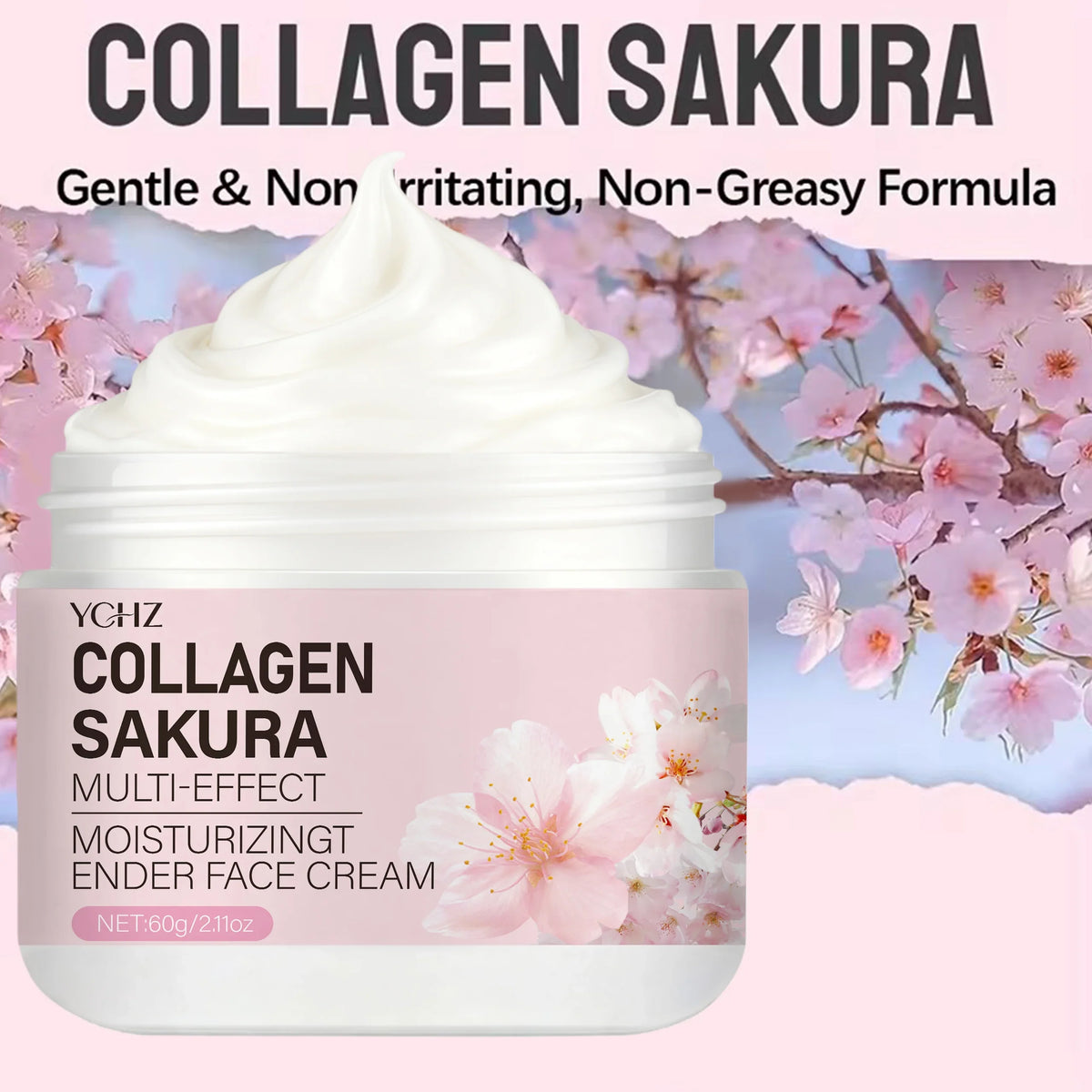 Sakura Collagen & Niacinamide Face Cream | Hydrating & Lifting