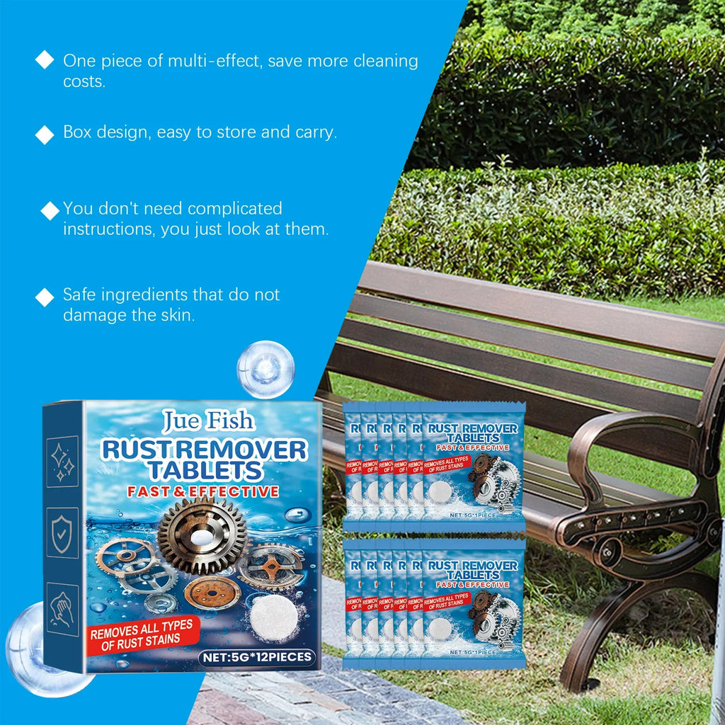 Rust Remover Effervescent Tablets | Metal Cleaning 12 Pack